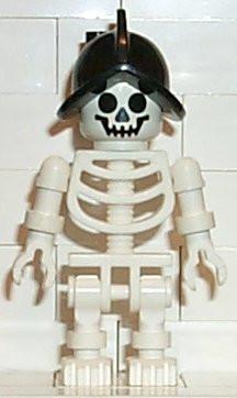 LEGO Minifigure-Skeleton with Standard Skull, Black Conquistador Helmet-(Minifigure: Other)-GEN011-Creative Brick Builders